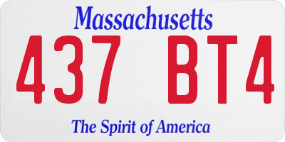 MA license plate 437BT4