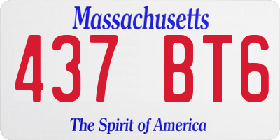 MA license plate 437BT6