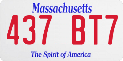 MA license plate 437BT7