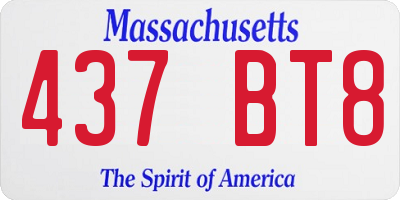 MA license plate 437BT8
