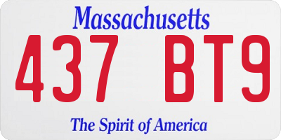 MA license plate 437BT9