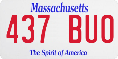 MA license plate 437BU0