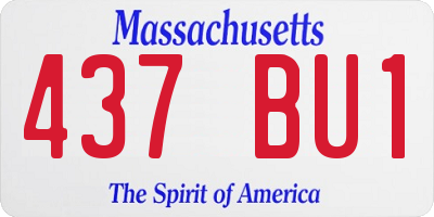 MA license plate 437BU1