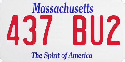 MA license plate 437BU2