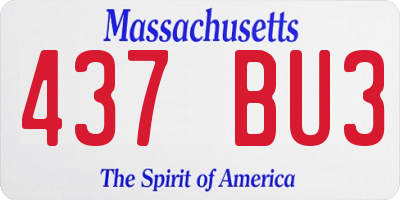 MA license plate 437BU3