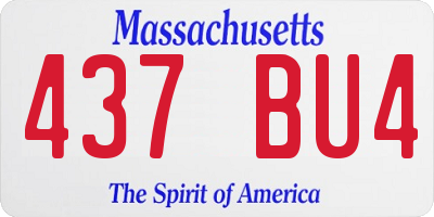 MA license plate 437BU4