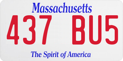 MA license plate 437BU5
