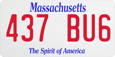 MA license plate 437BU6