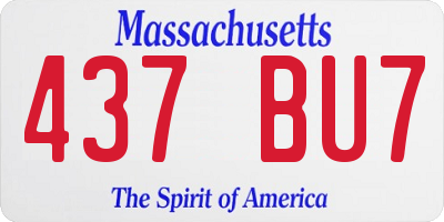 MA license plate 437BU7
