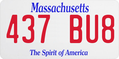 MA license plate 437BU8