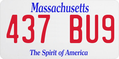 MA license plate 437BU9