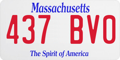 MA license plate 437BV0