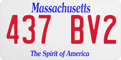 MA license plate 437BV2