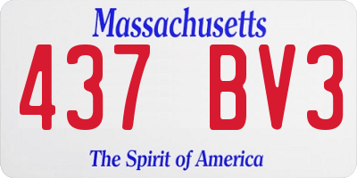 MA license plate 437BV3