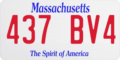 MA license plate 437BV4