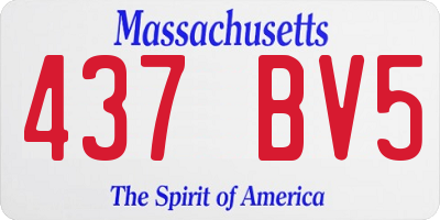 MA license plate 437BV5