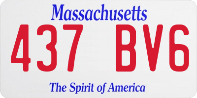 MA license plate 437BV6