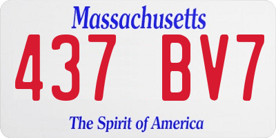 MA license plate 437BV7