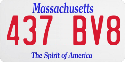 MA license plate 437BV8
