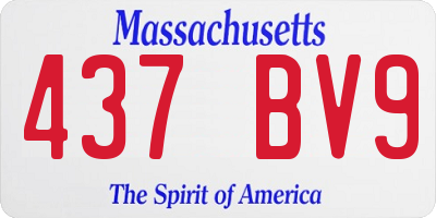 MA license plate 437BV9