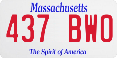 MA license plate 437BW0