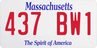 MA license plate 437BW1