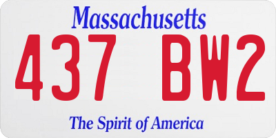 MA license plate 437BW2