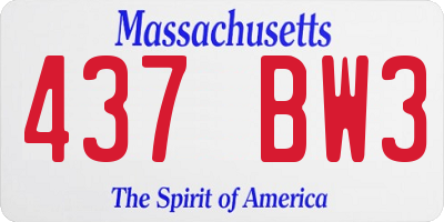 MA license plate 437BW3