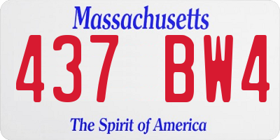 MA license plate 437BW4
