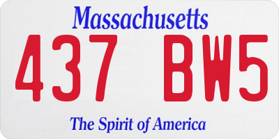 MA license plate 437BW5