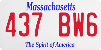 MA license plate 437BW6