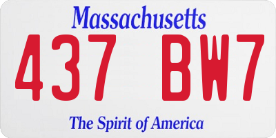 MA license plate 437BW7