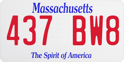 MA license plate 437BW8