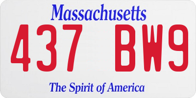 MA license plate 437BW9