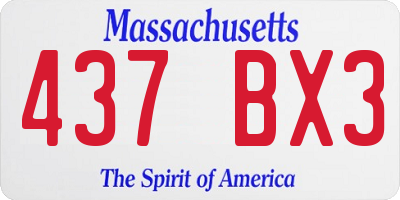 MA license plate 437BX3