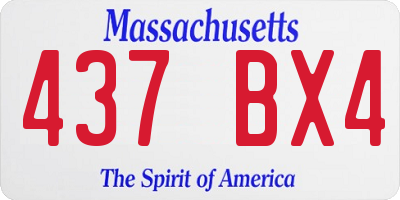 MA license plate 437BX4