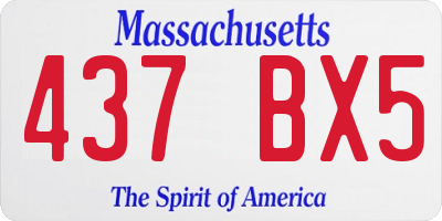 MA license plate 437BX5