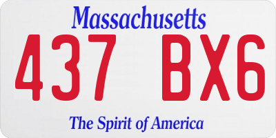MA license plate 437BX6