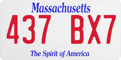 MA license plate 437BX7