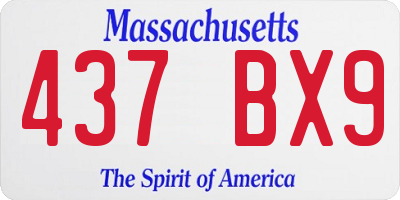 MA license plate 437BX9