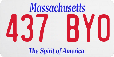 MA license plate 437BY0
