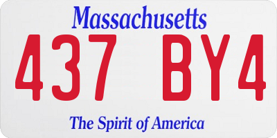 MA license plate 437BY4