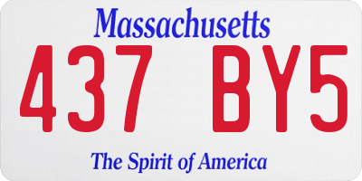 MA license plate 437BY5