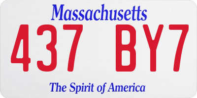 MA license plate 437BY7