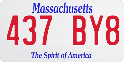 MA license plate 437BY8