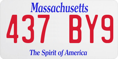 MA license plate 437BY9