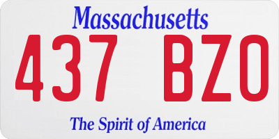 MA license plate 437BZ0