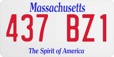 MA license plate 437BZ1