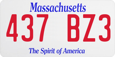 MA license plate 437BZ3