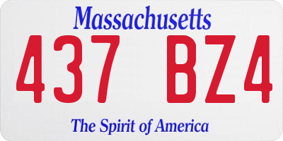 MA license plate 437BZ4